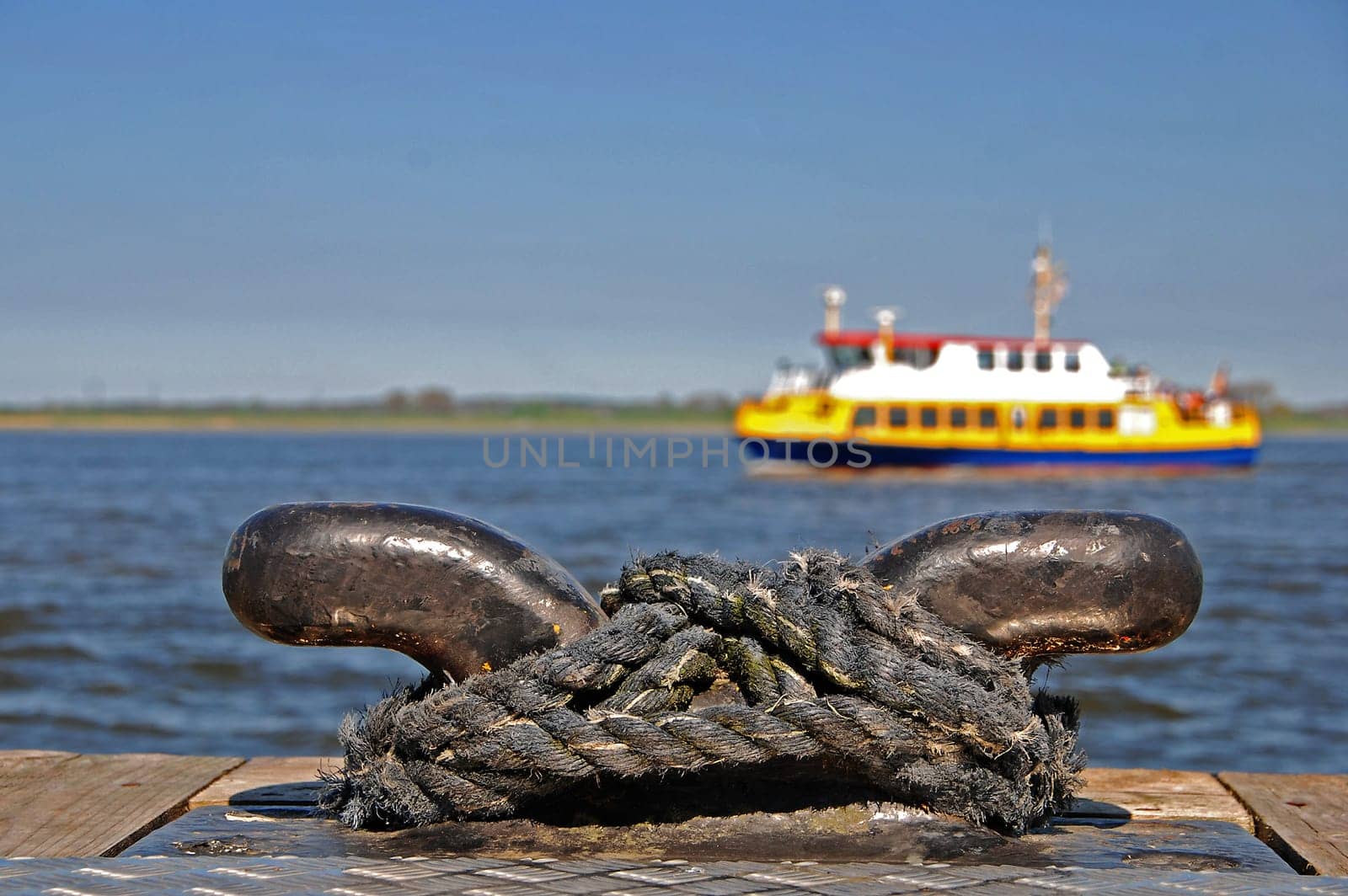 Bollards with ship