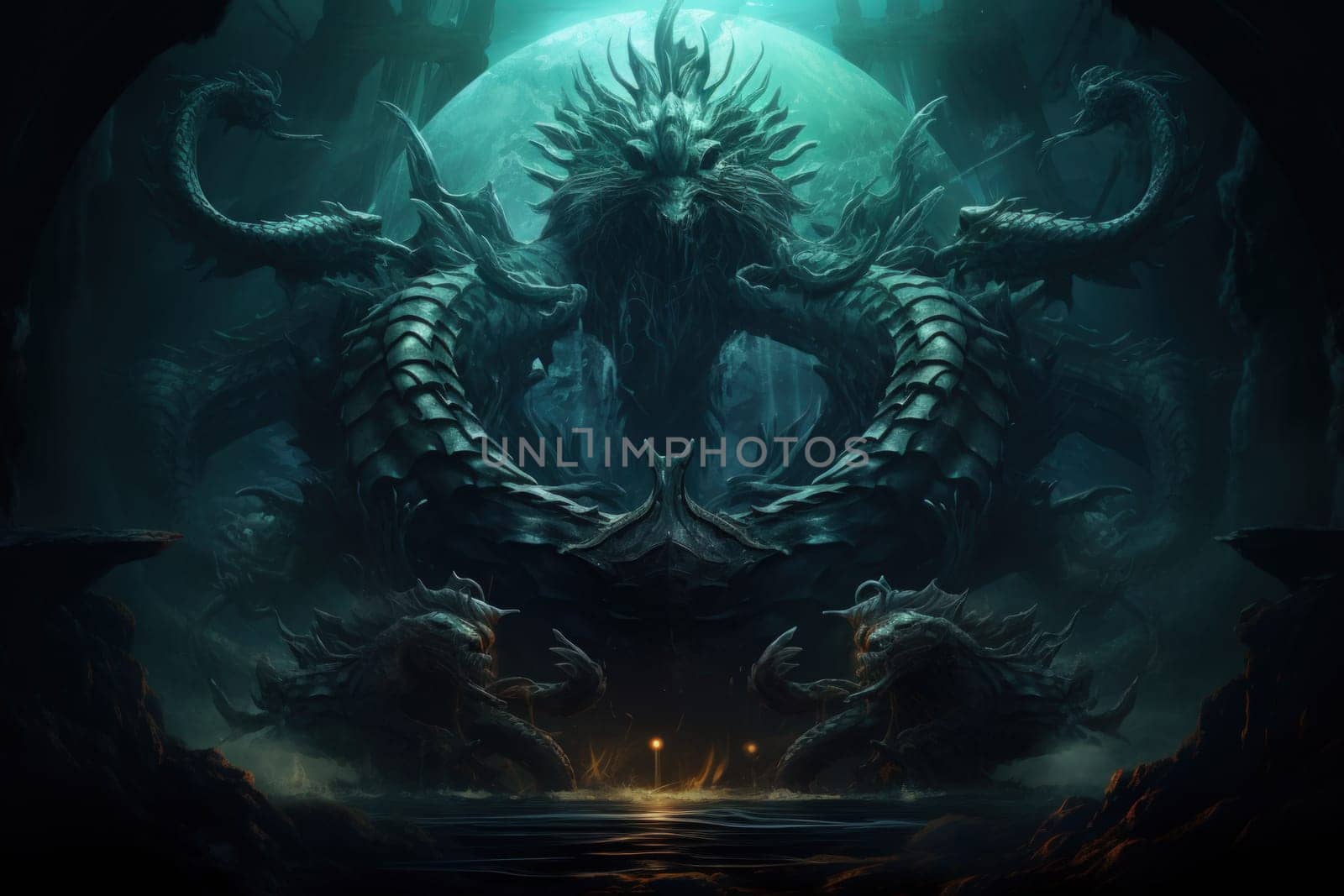 Immerse yourself in the depths of the fantastical with this captivating illustration by a professional visual artist.