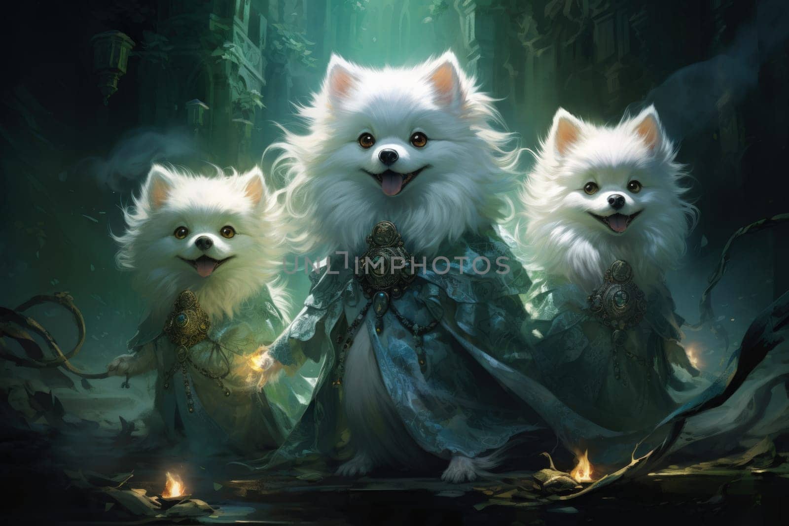 Enter the enchanting realm of the curious spirit foxes, mystical creatures that possess the ability to effortlessly traverse between the ethereal spirit world and the tangible physical realm.