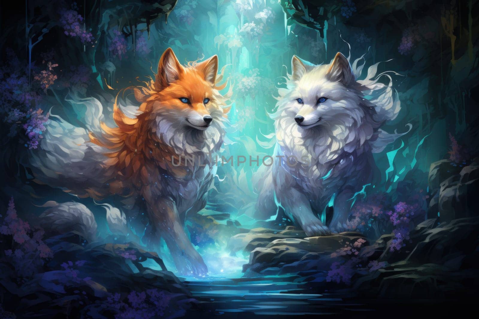 Enter the enchanting realm of the curious spirit foxes, mystical creatures that possess the ability to effortlessly traverse between the ethereal spirit world and the tangible physical realm.