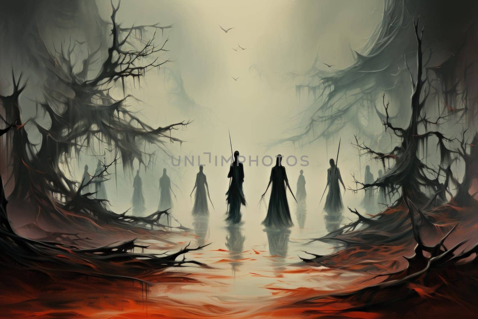 In the realm of fantasy, elusive mist walkers roam, their ethereal forms blending seamlessly with the swirling mists.
