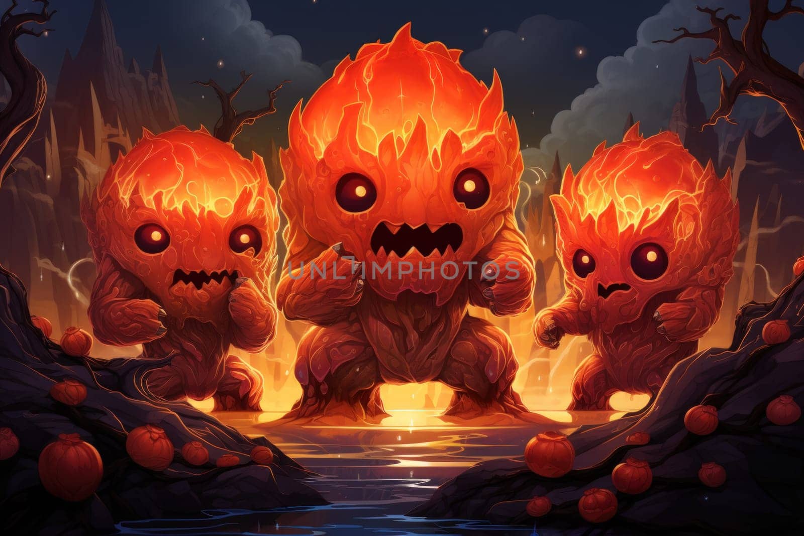 Witness the awe-inspiring power of the elemental realm with this captivating illustration by a professional visual artist.