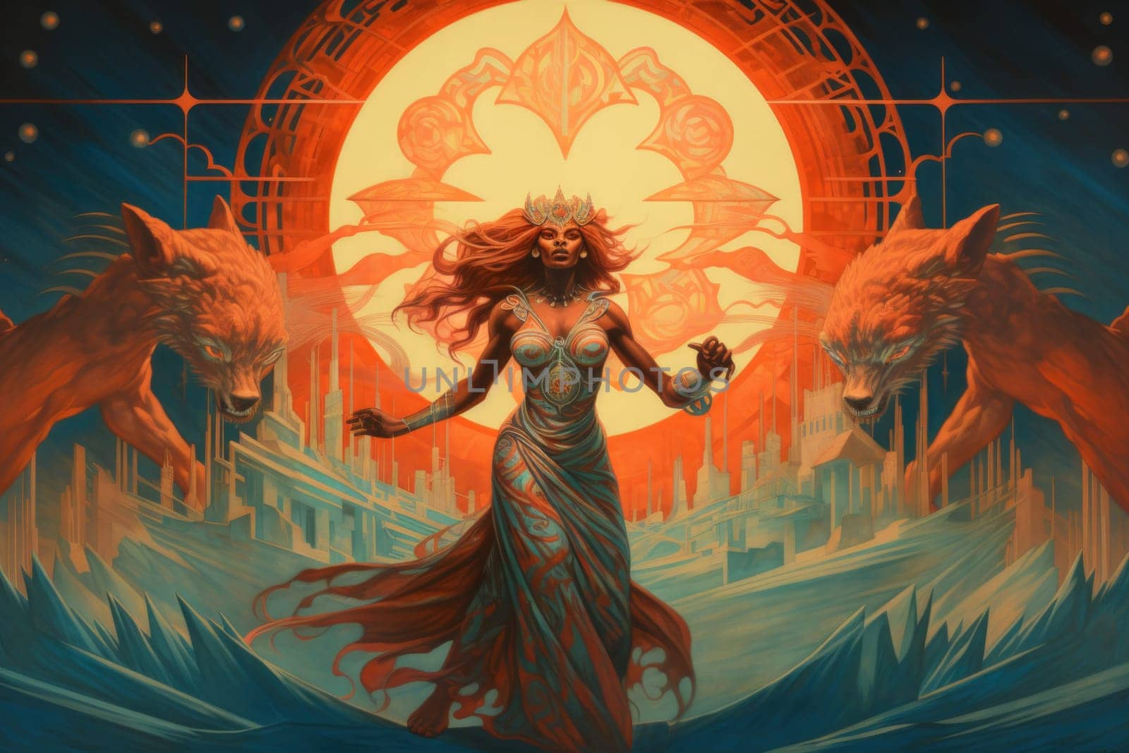 Venture into a mystical realm where fierce werewolves, under the enchanting light of the full moon, undergo their awe-inspiring transformation.
