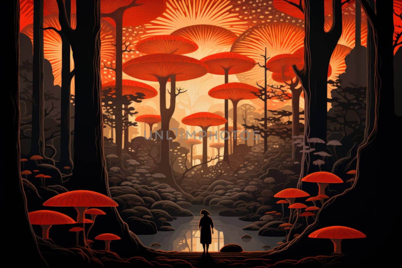 In the realm of fantasy, there exist mystical and enchanting places where giant talking mushrooms thrive in dense forest groves.