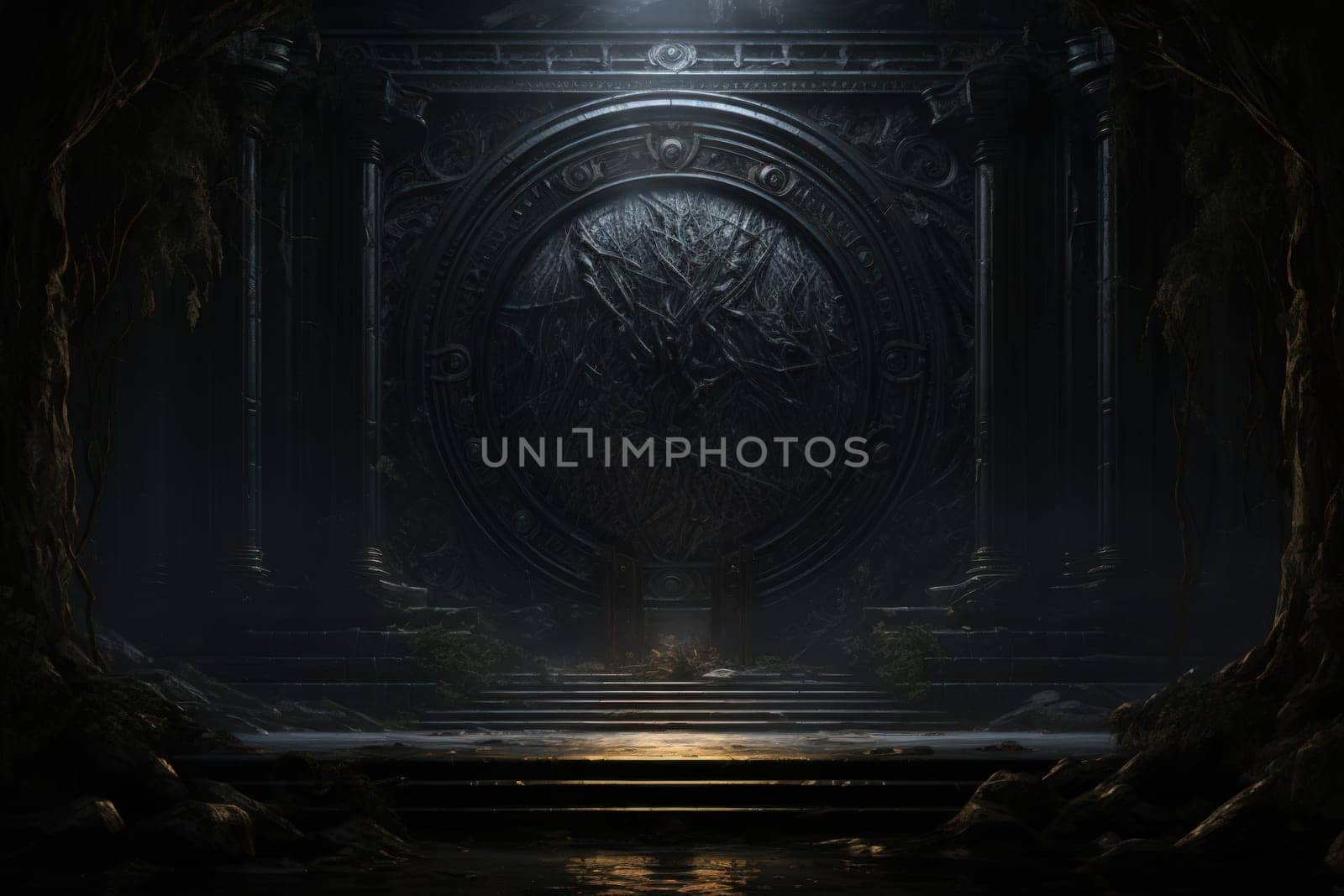 Hidden amidst the ethereal landscapes of fantasy, enigmatic shadow gates stand as enigmatic thresholds to realms concealed in obscurity.