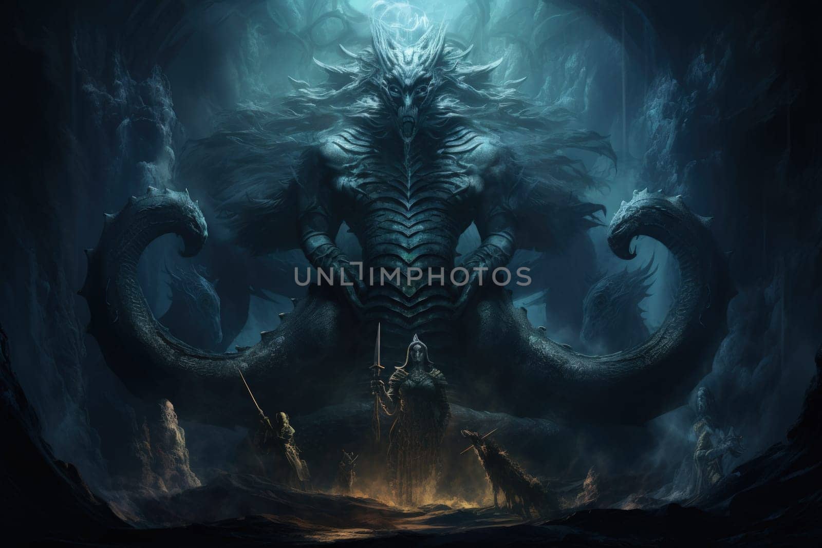 Immerse yourself in the depths of the fantastical with this captivating illustration by a professional visual artist.