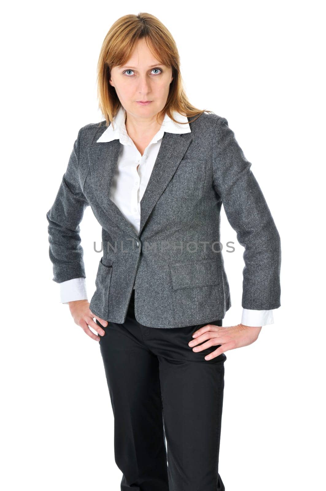 Businesswoman on white background