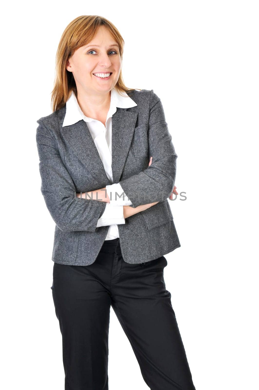 Businesswoman on white background