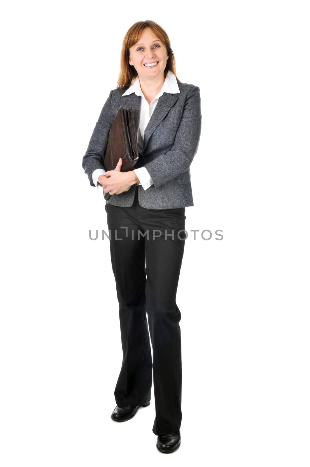 Businesswoman on white background