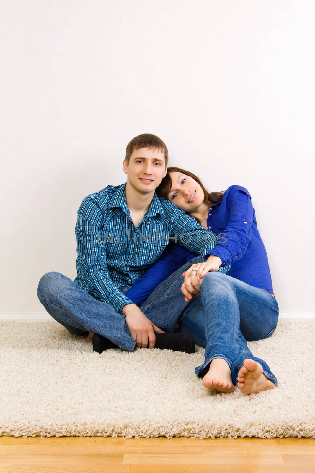 happy young couple smiling