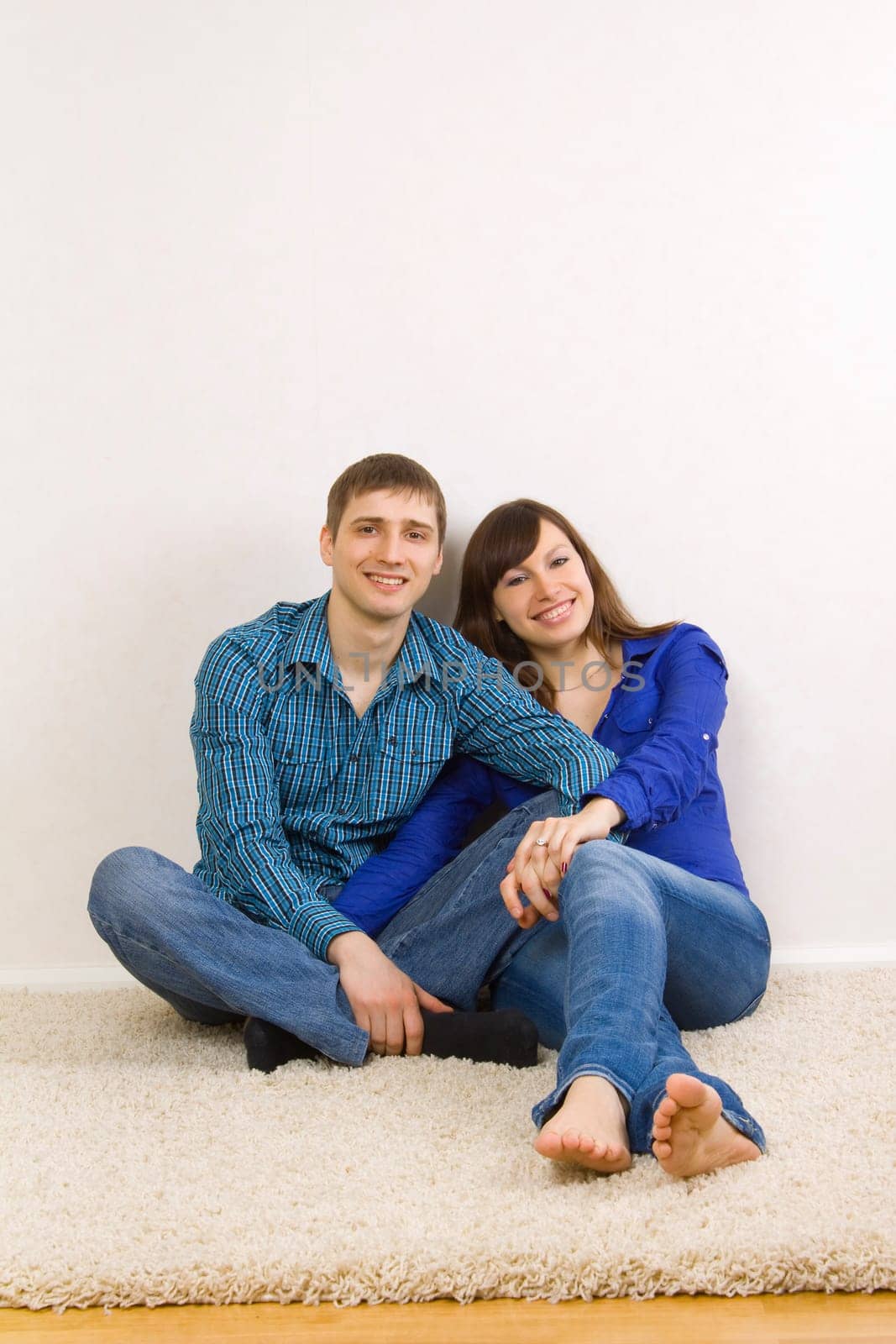 happy young couple smiling