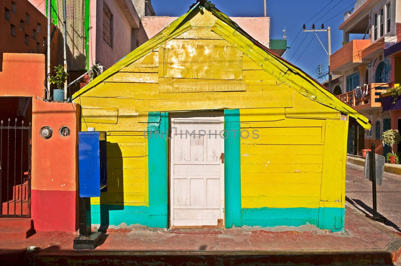 Yellow Building and White Door