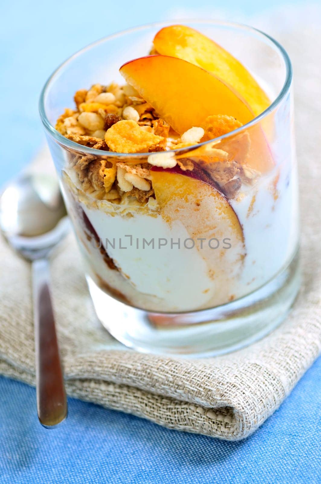 Serving of yogurt and granola