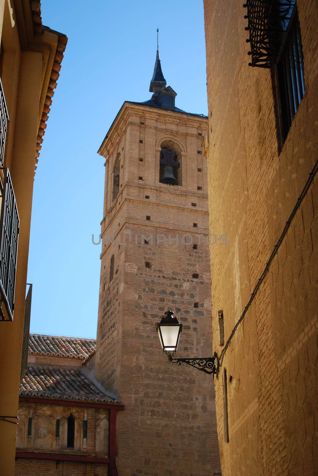 Typical street view and church in Toledo