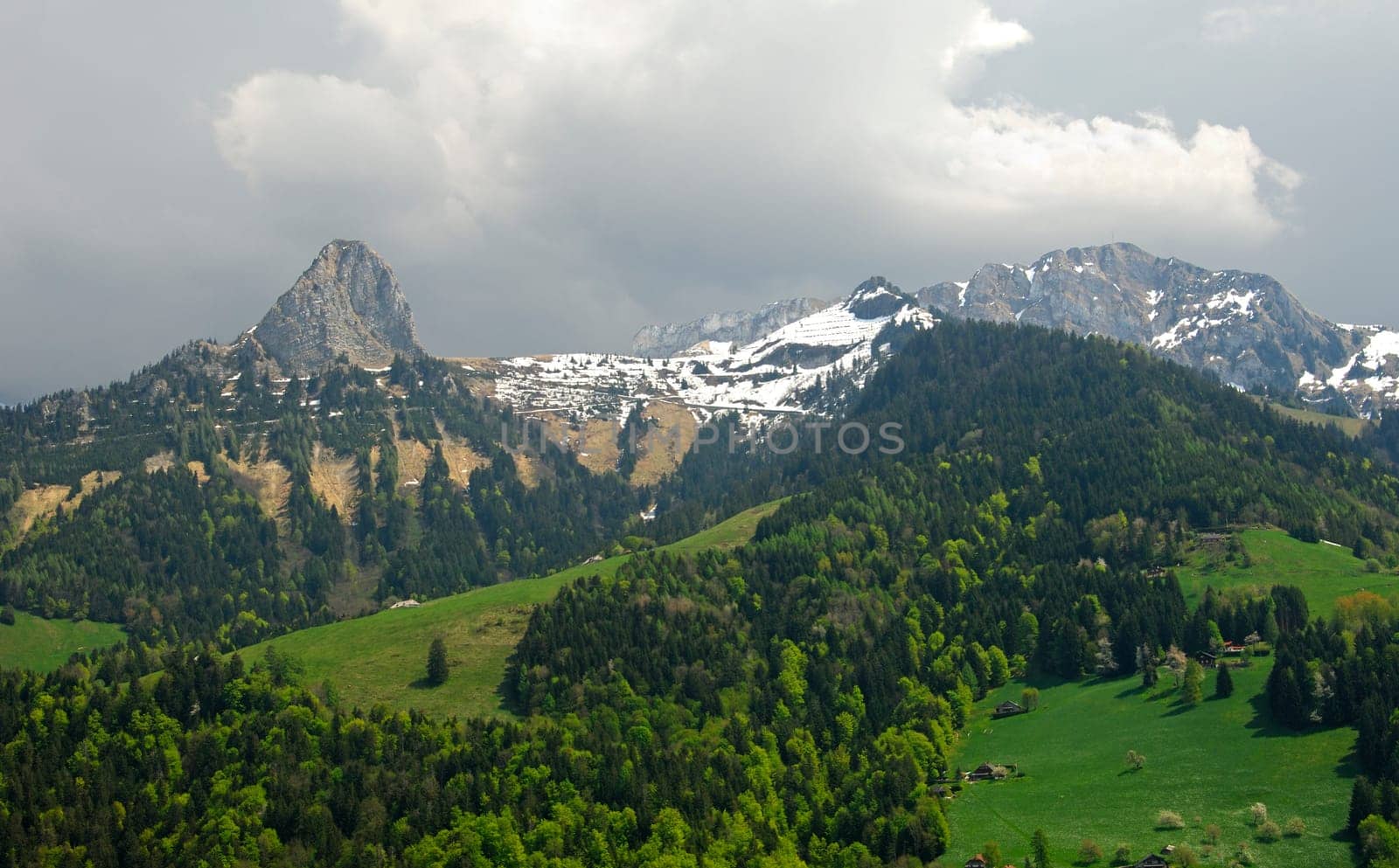 Dent du Jaman and Rochers de Naye in the Vaud Alps near Montreux,Vaud