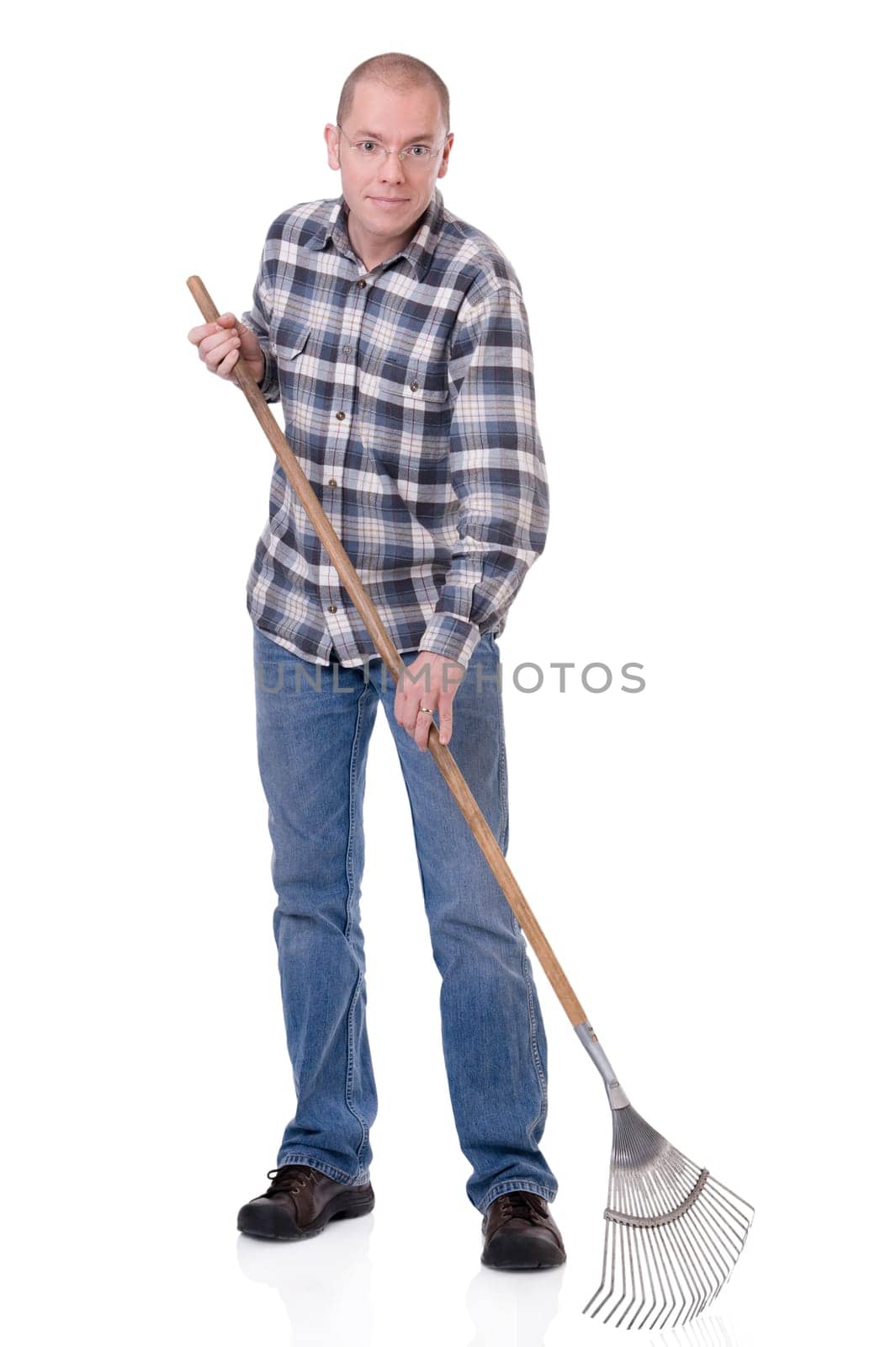 Man with rake