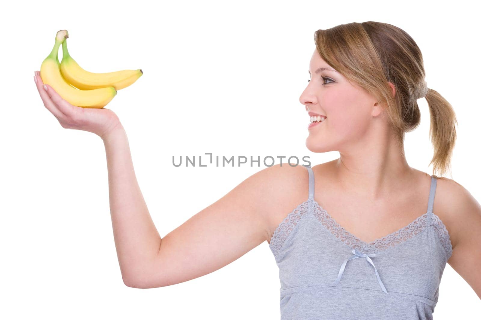 Young woman with bananas
