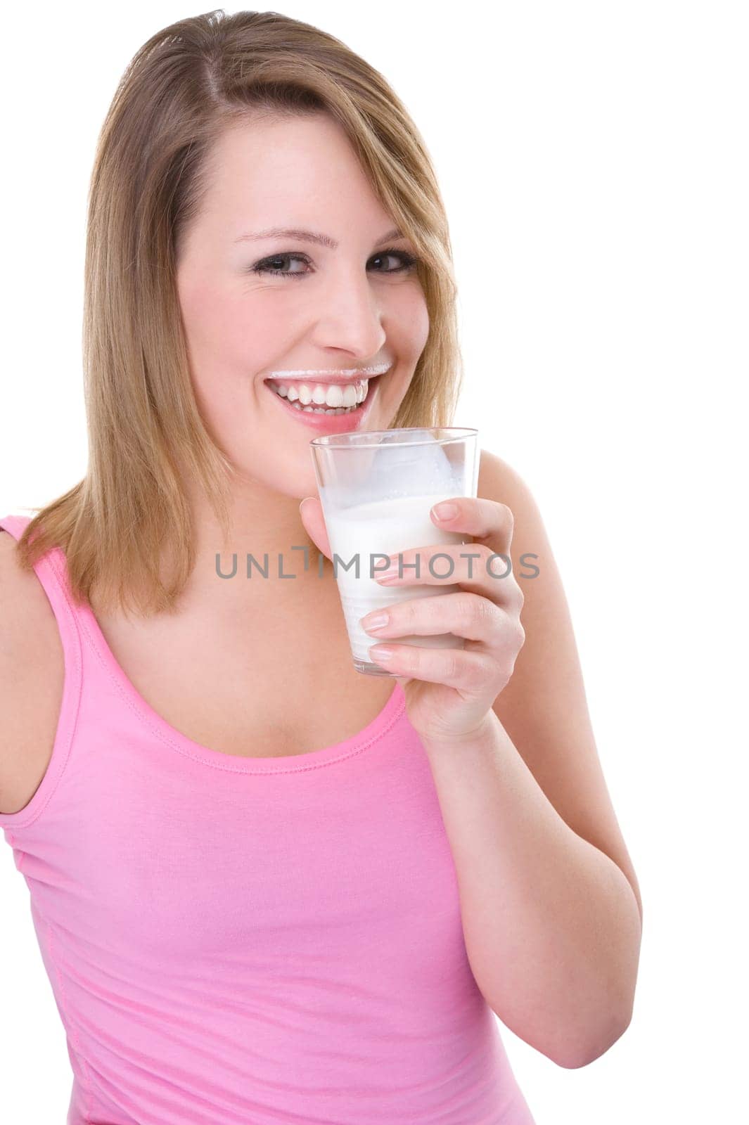 Young woman with glass of milk