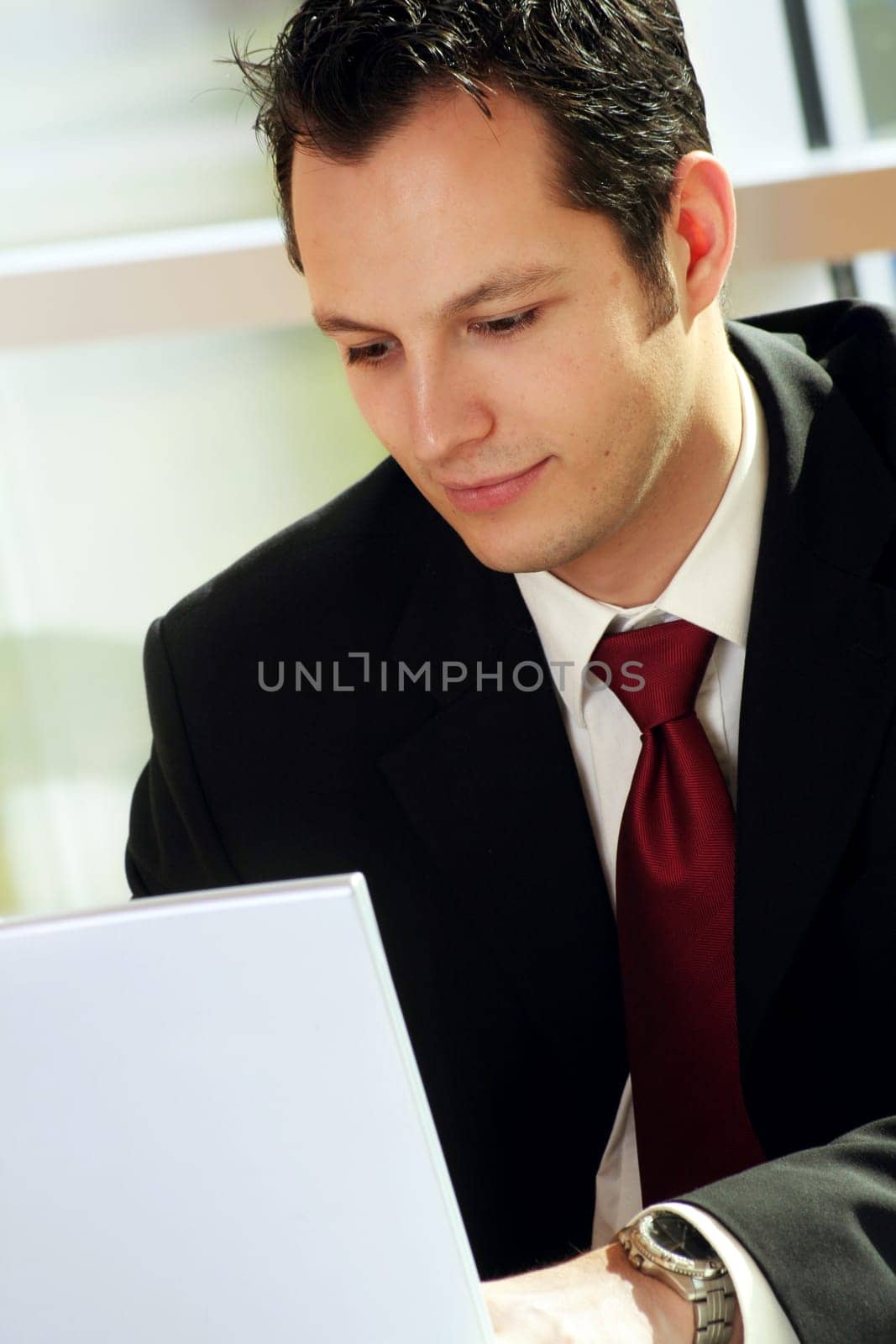 On the laptop