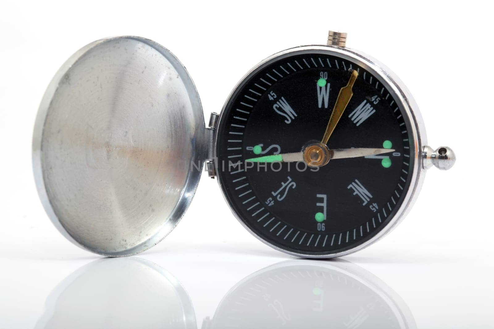 compass reflected