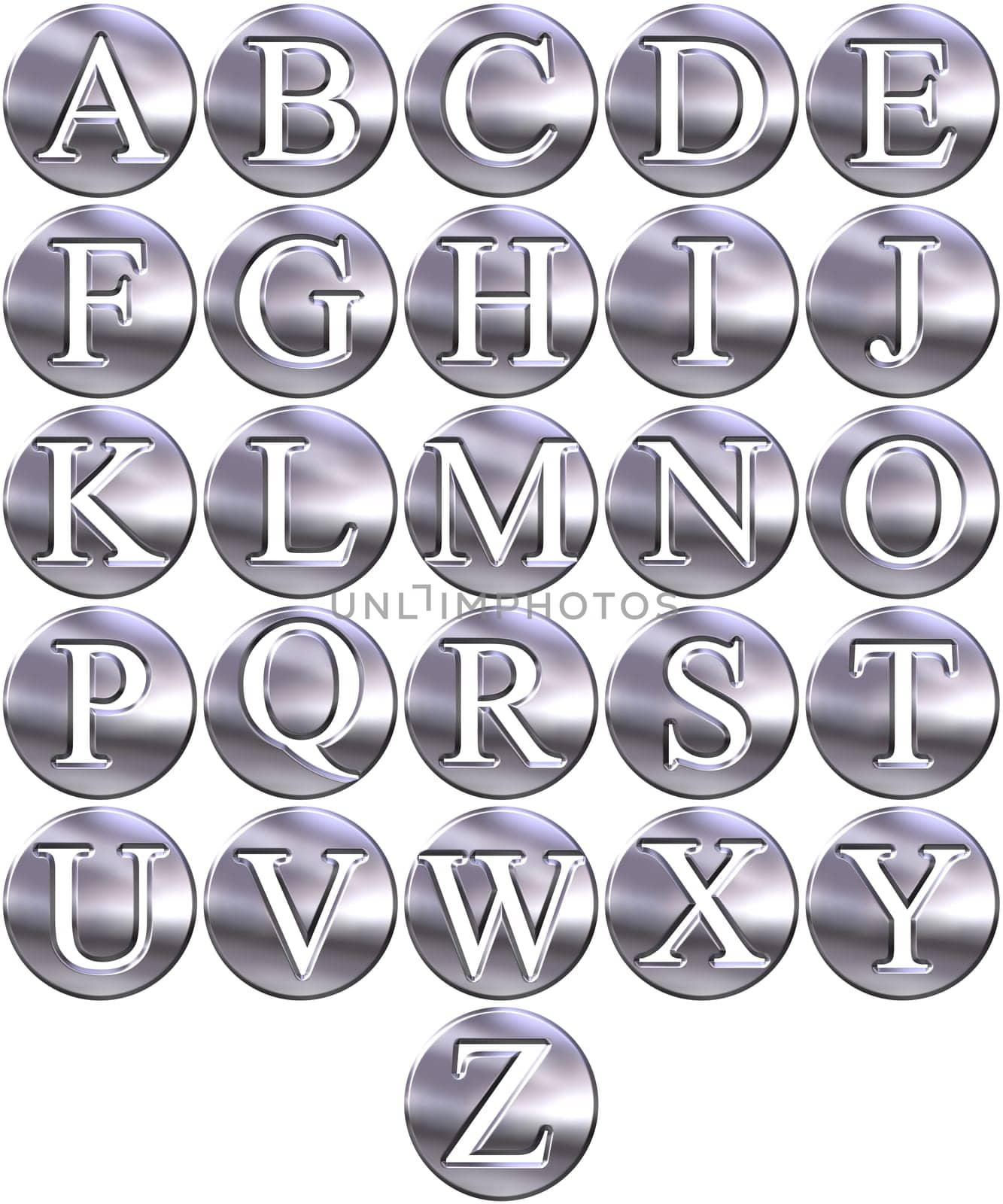 3D Silver Framed Alphabet