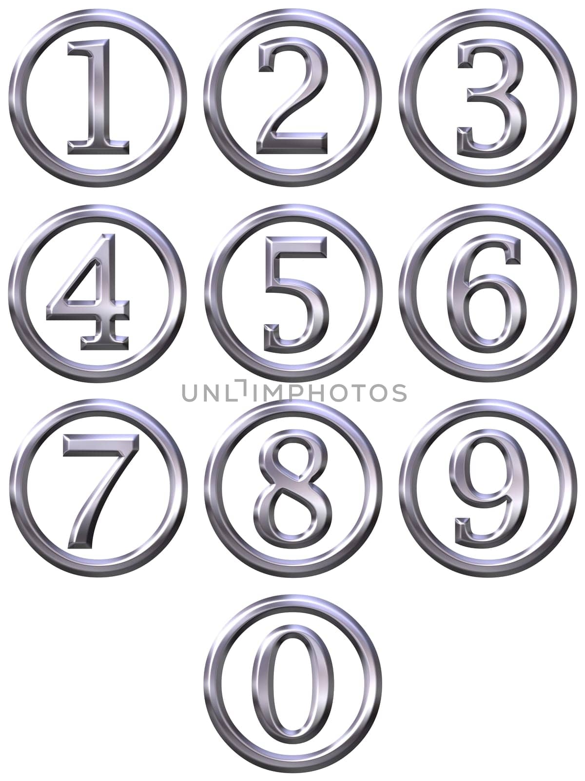 3D Silver Framed Numbers