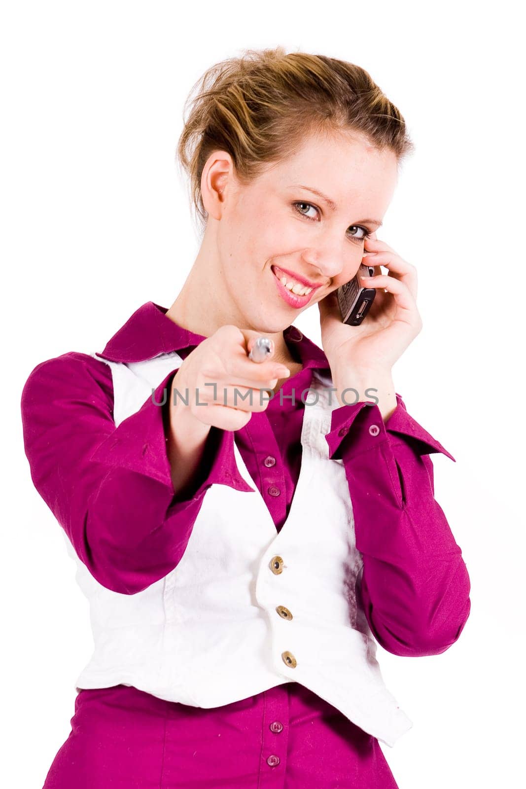 Commercial woman is calling