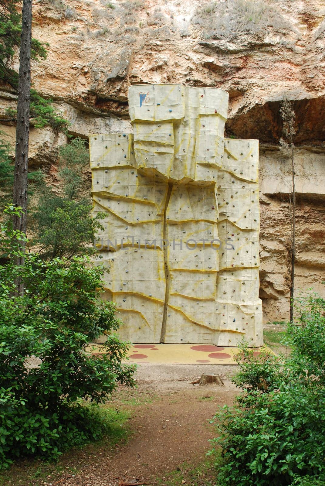 Climbing wall on a park