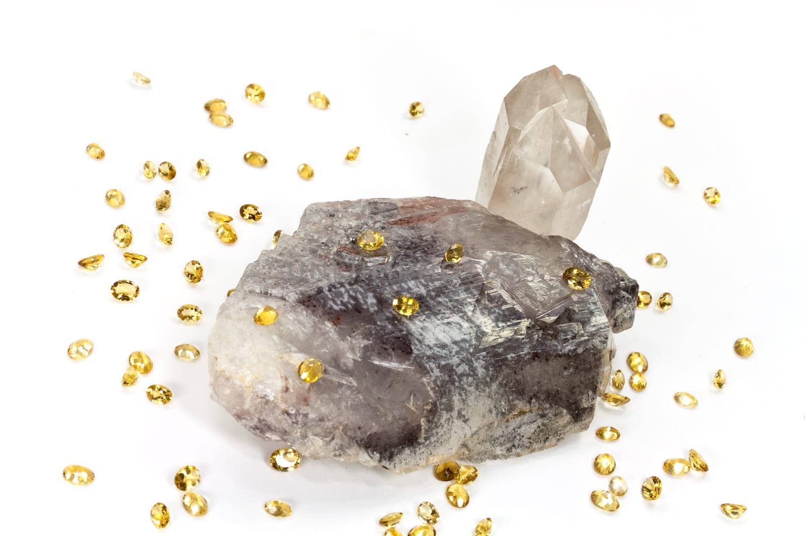 Citrine Minerals with Rock Crystal