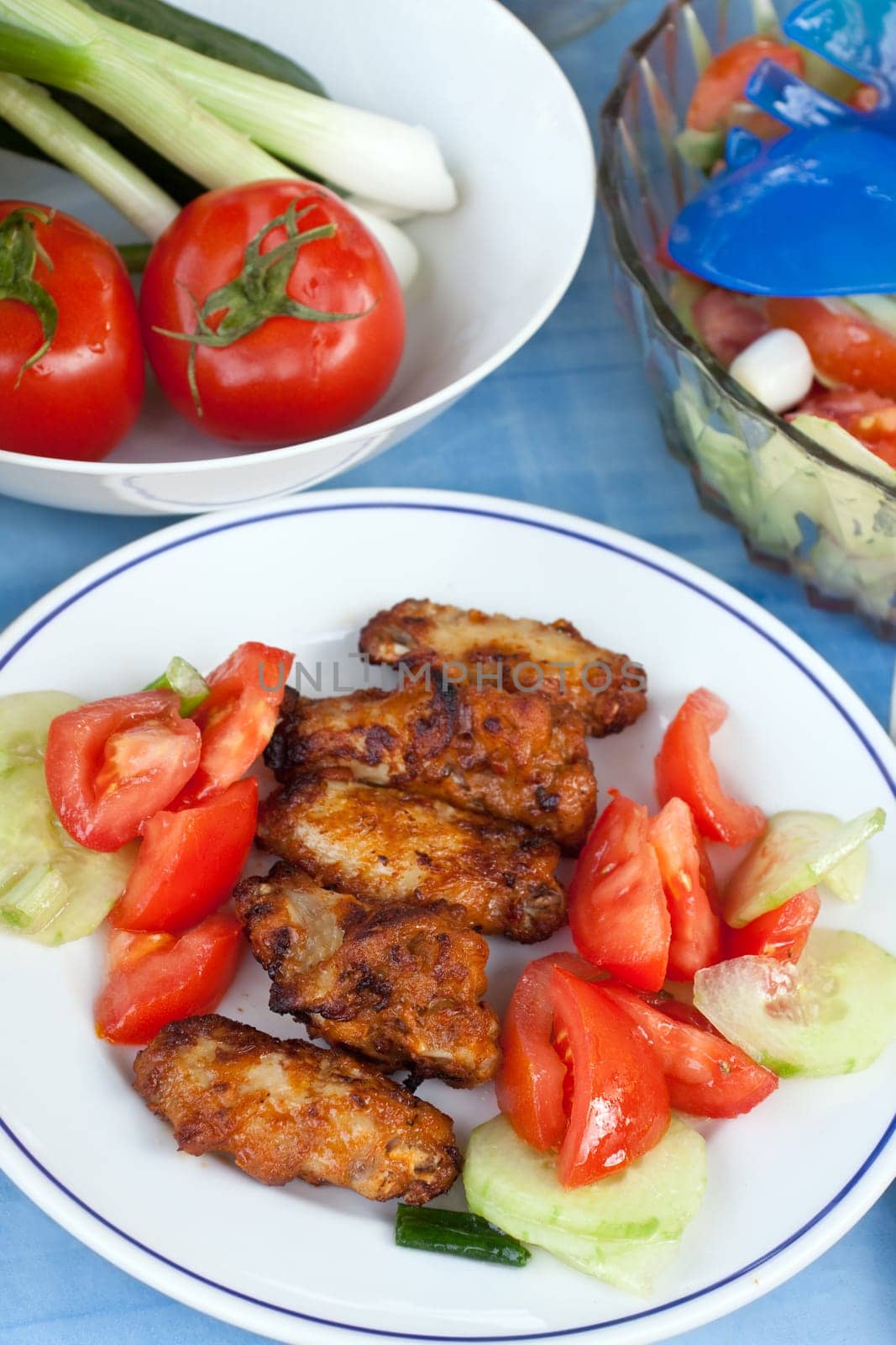 Chicken leg and wings - grilled