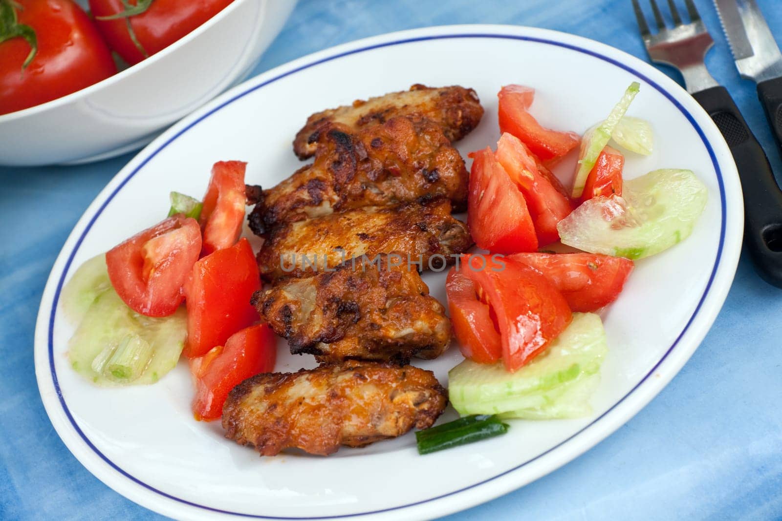 Chicken leg and wings - grilled