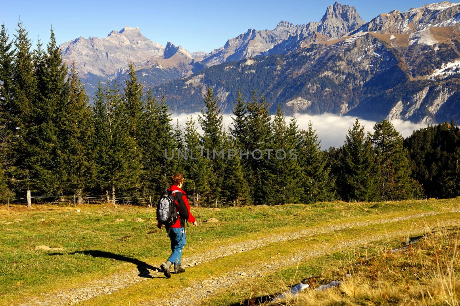 Hiking in the Valais Alps,Switzerland