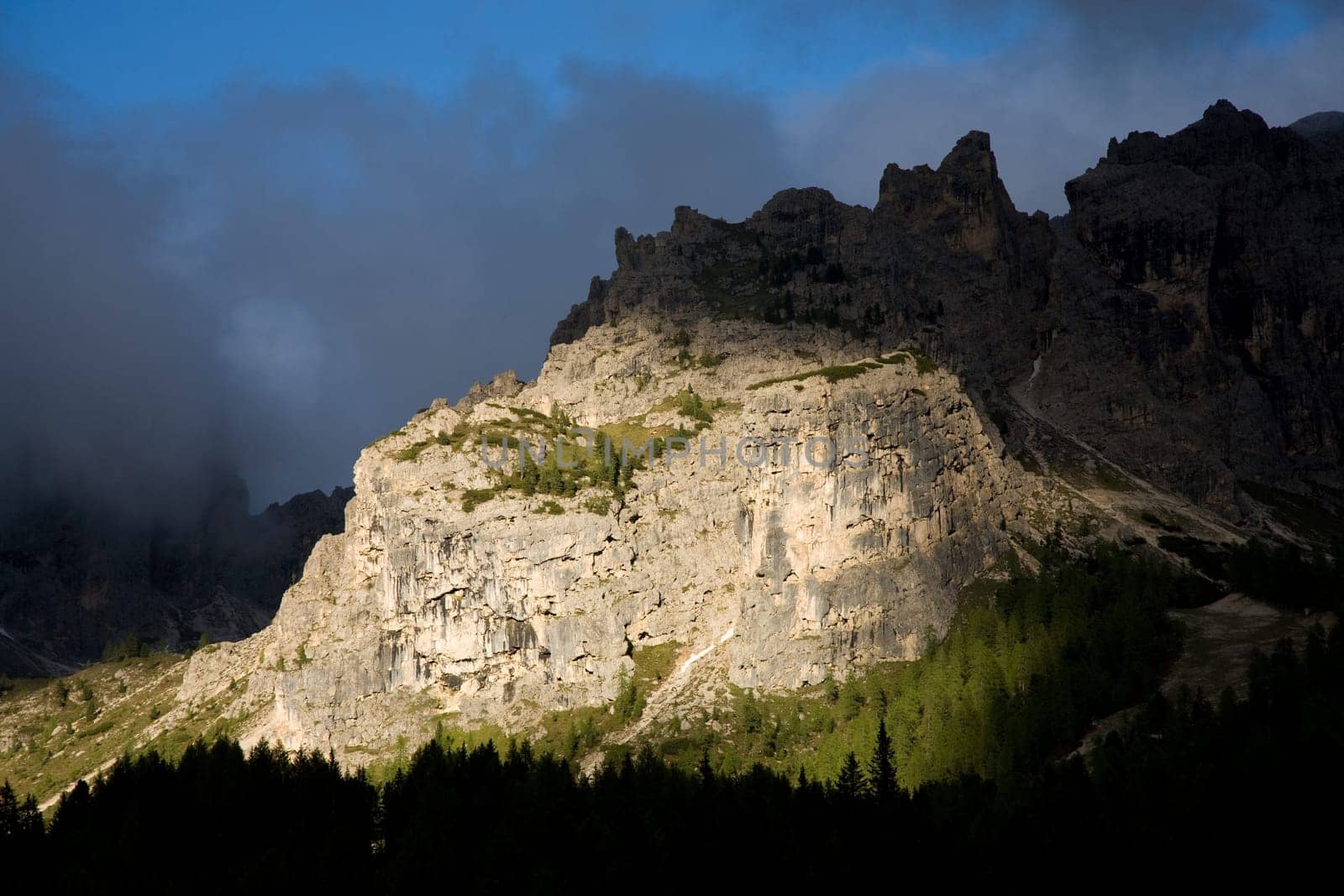 Rock face in sunlight