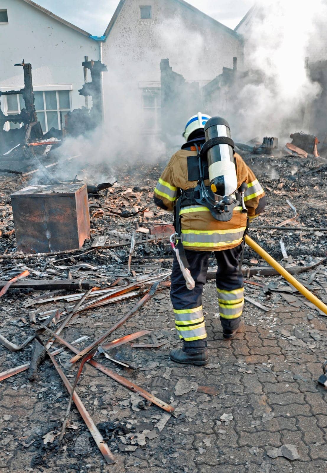 Fire brigade in action