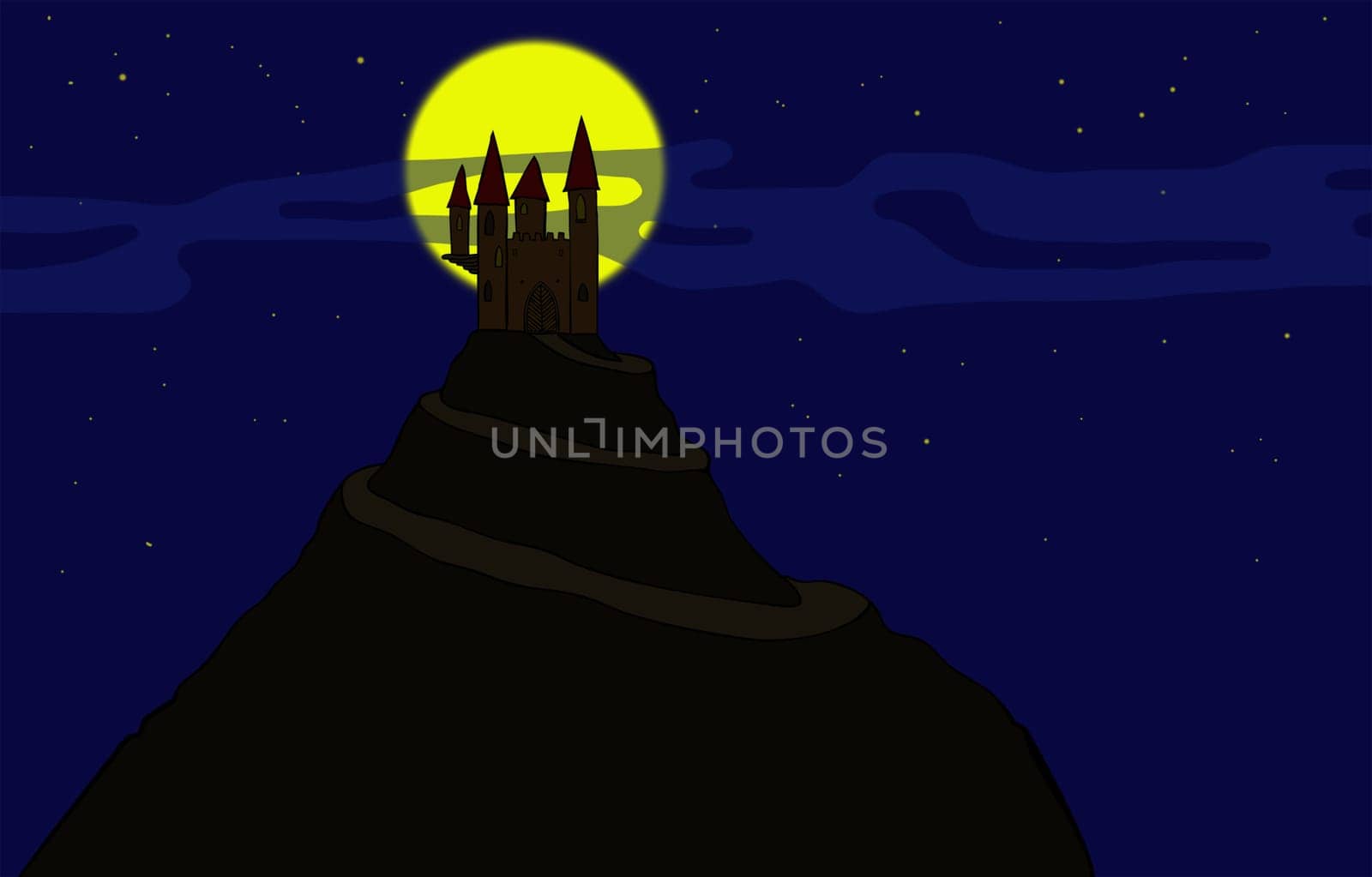 old haunted castle on the hill