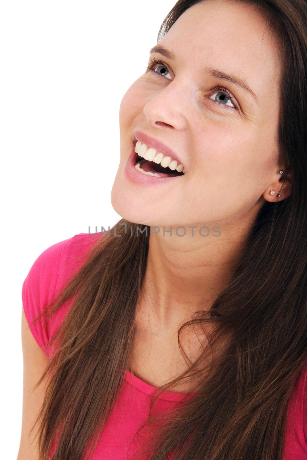 happy woman laughing