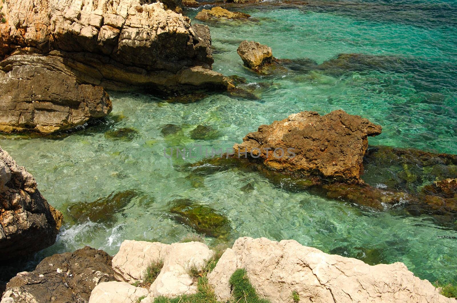 Rocky coast with crystal clear waters,France