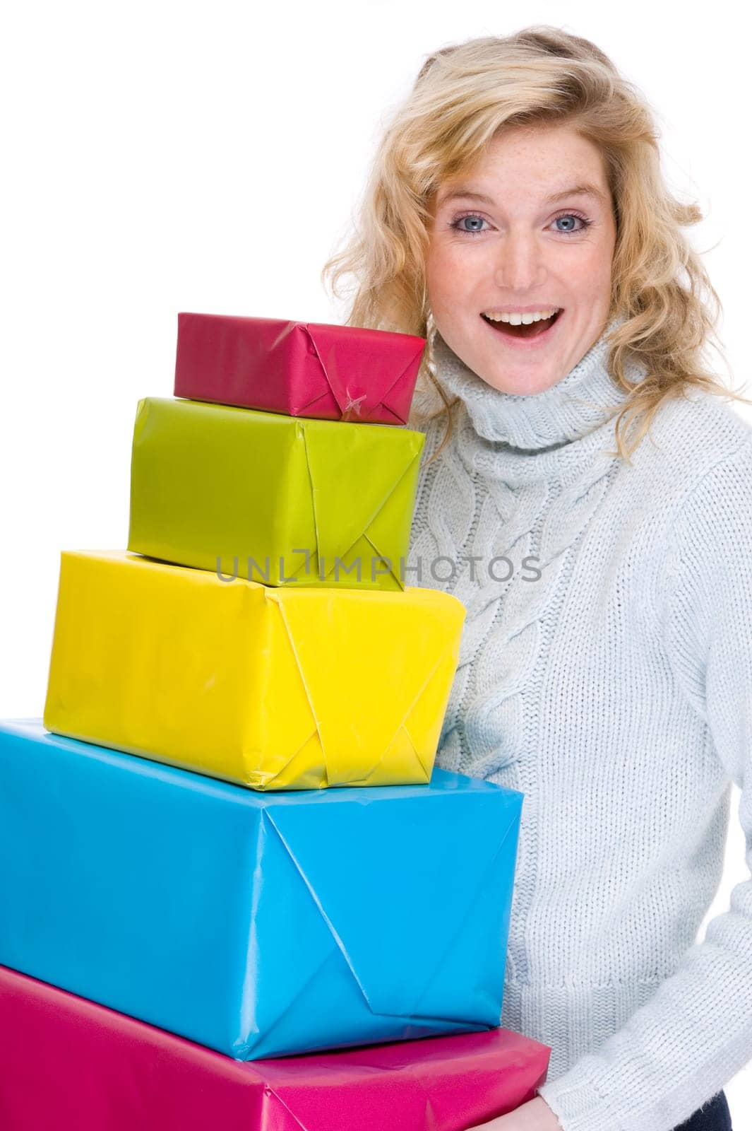 Woman with gifts