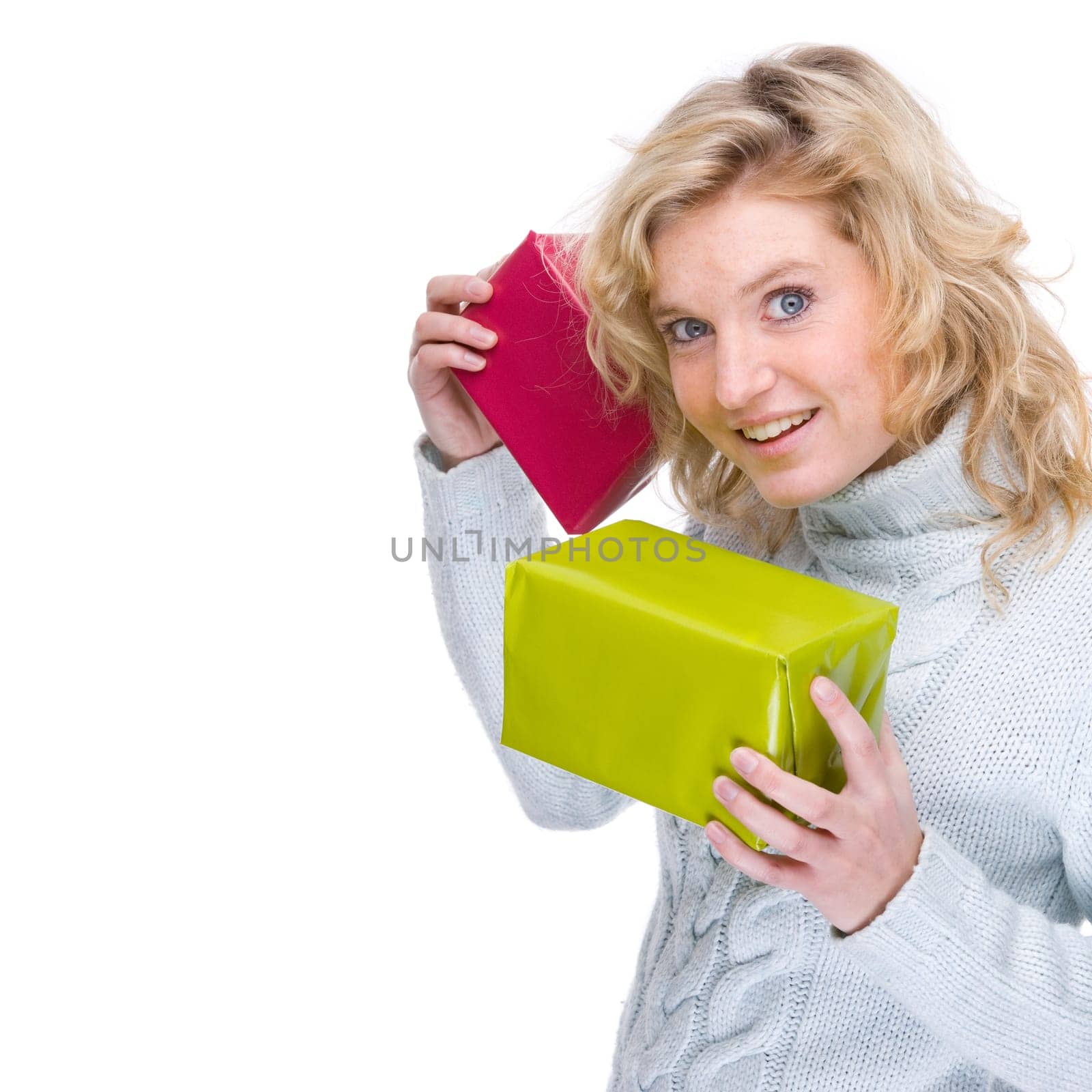 Woman with gifts