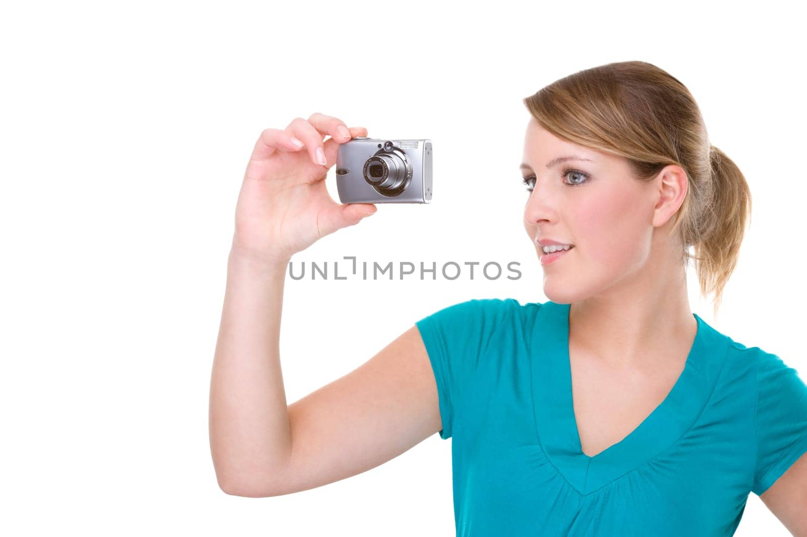Young woman with camera