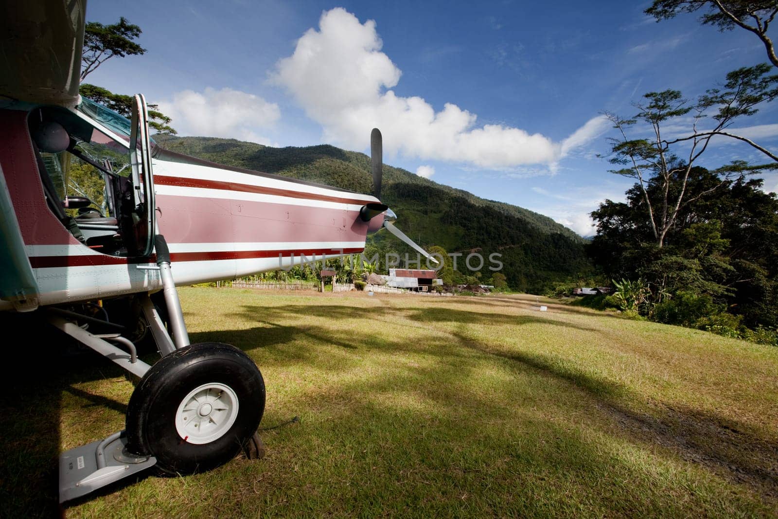 Airplane on Mountain Runway