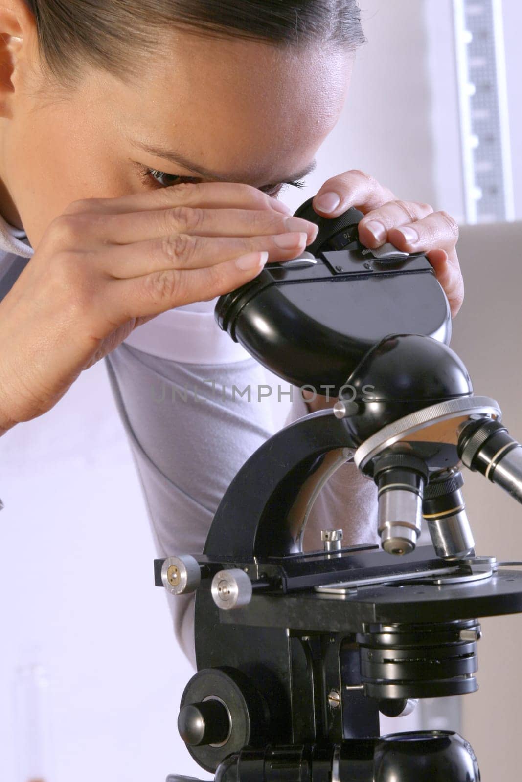 Scientist with Microscope