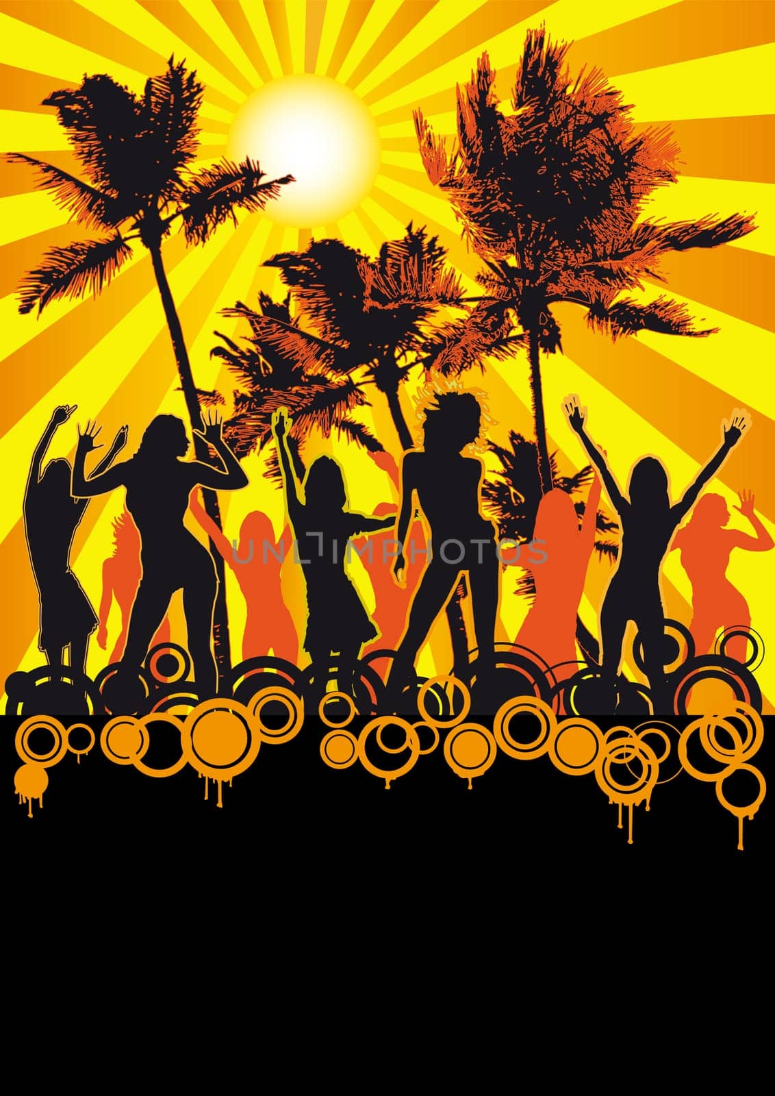 Orange Retro Beach Party