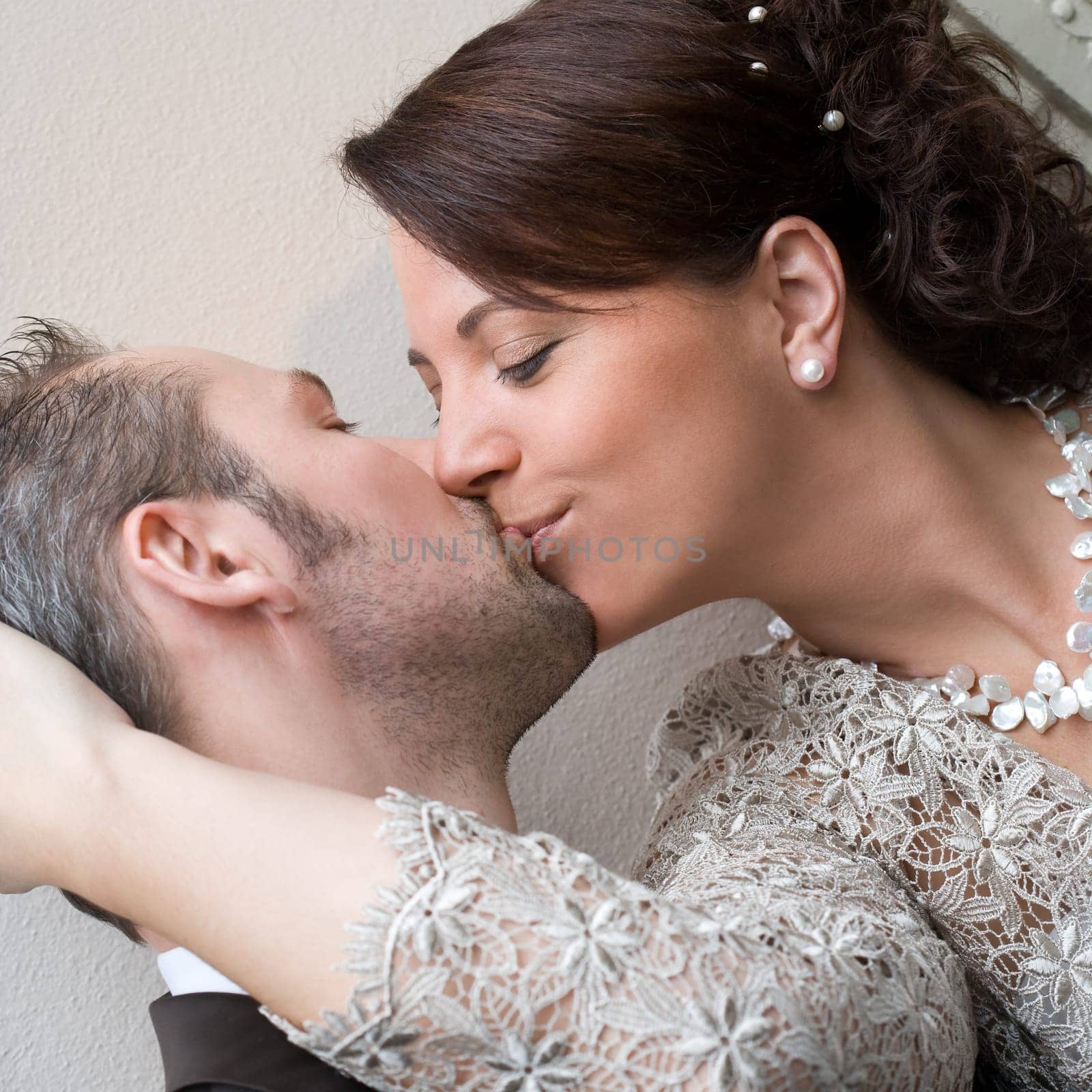 Kissing newlyweds