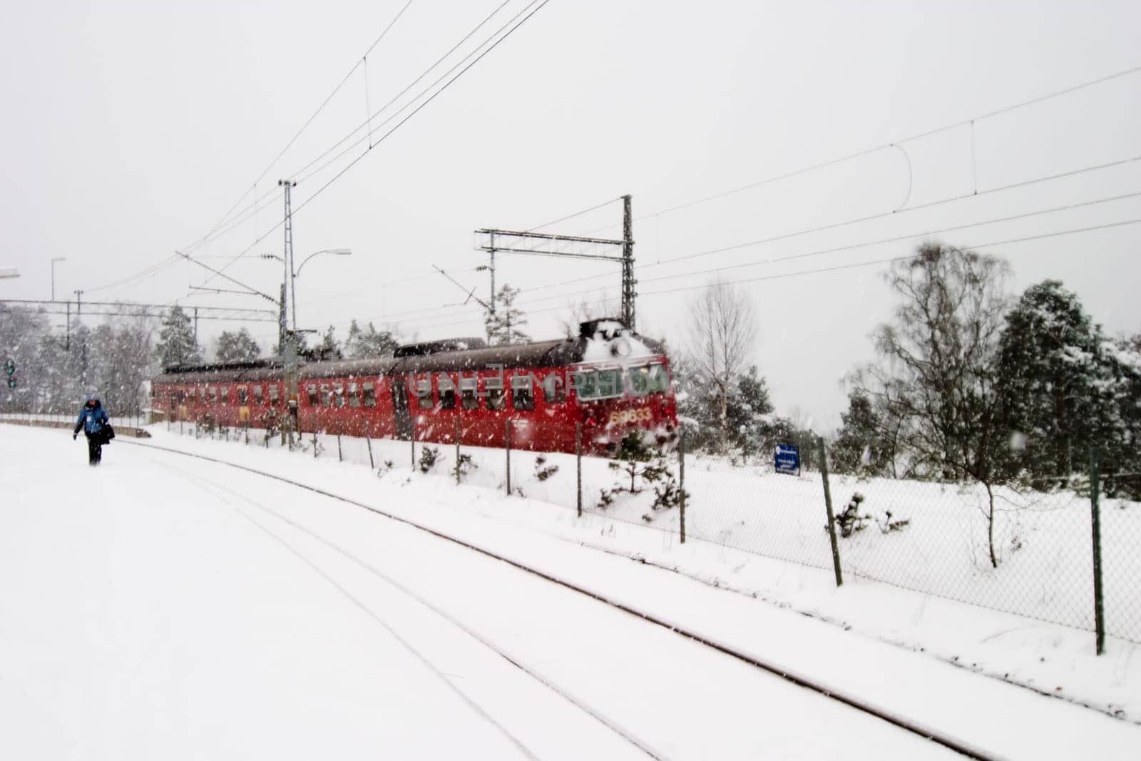 Winter Train Station
