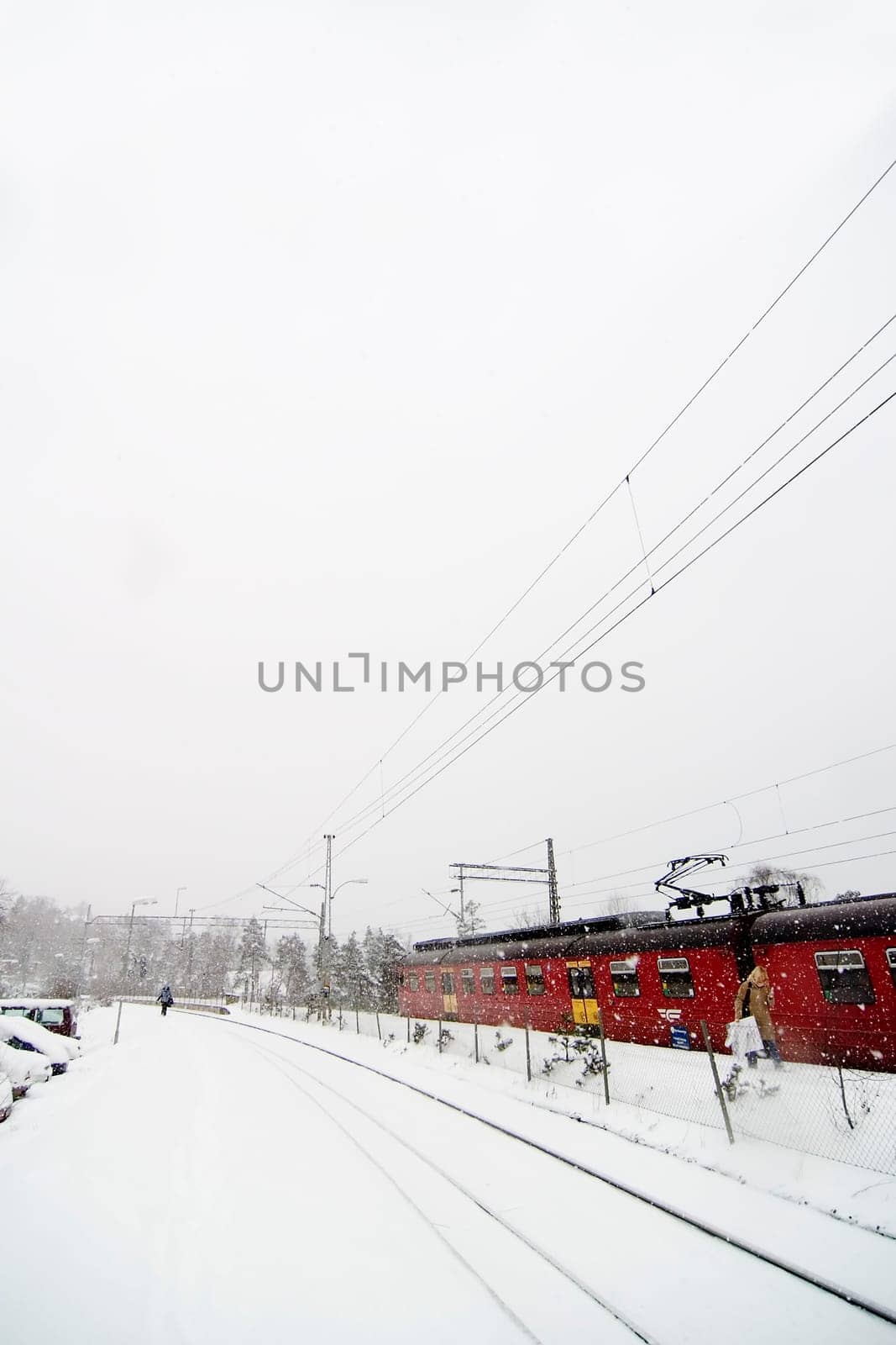 Winter Train Station