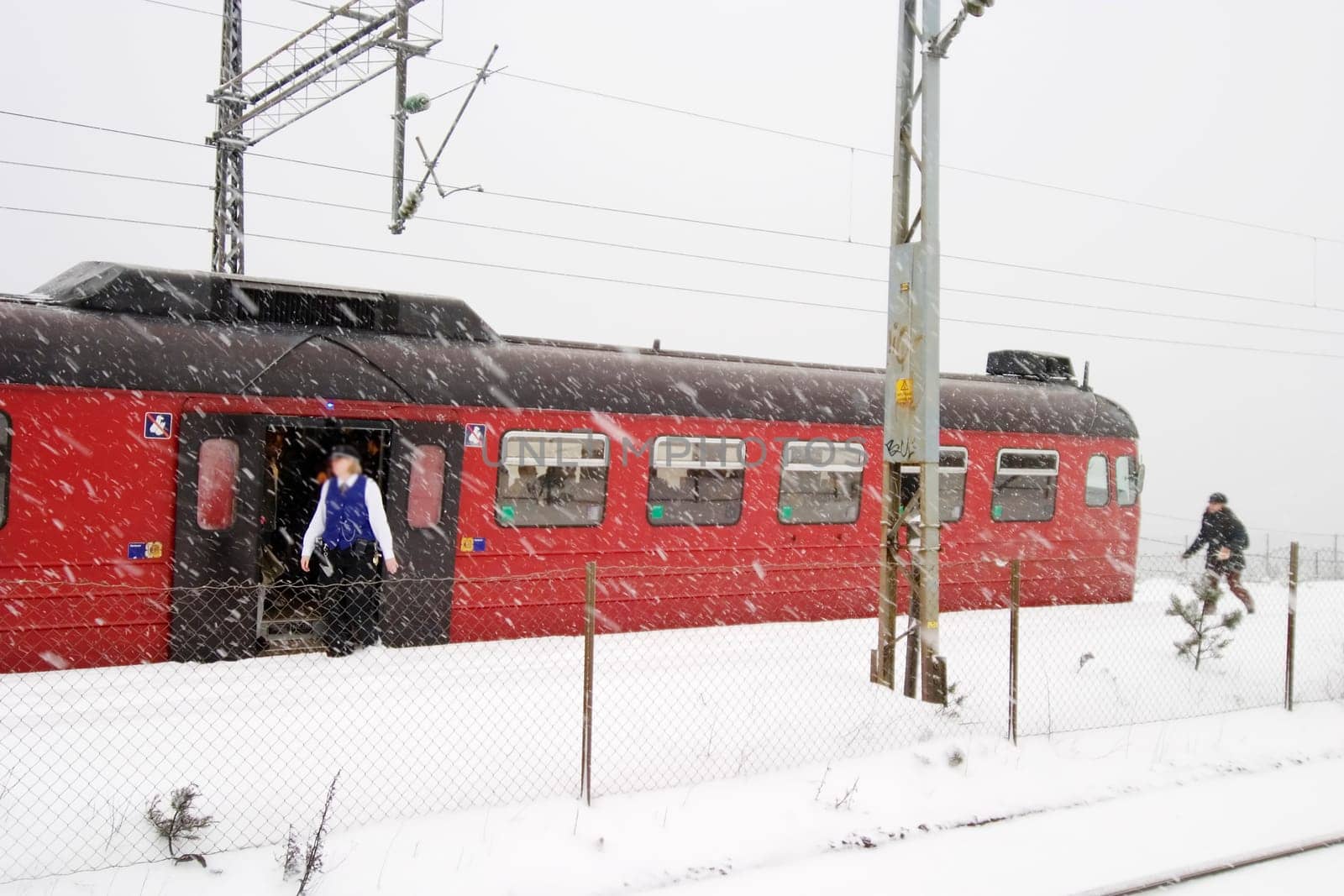Winter Train Station