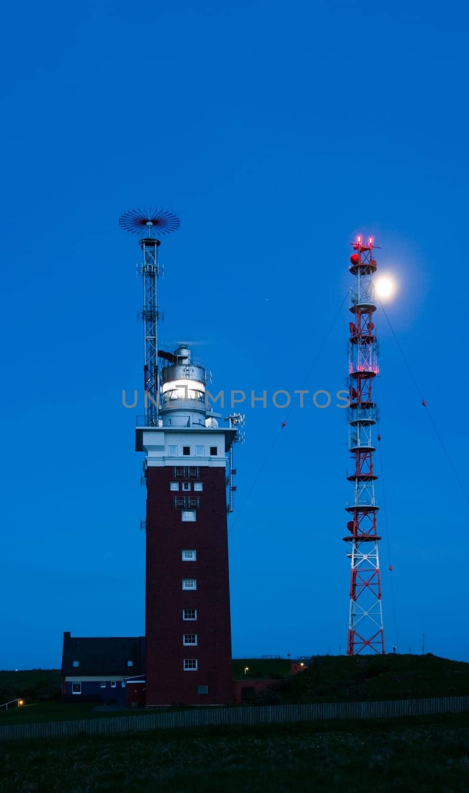 Heligoland lighthouse at night