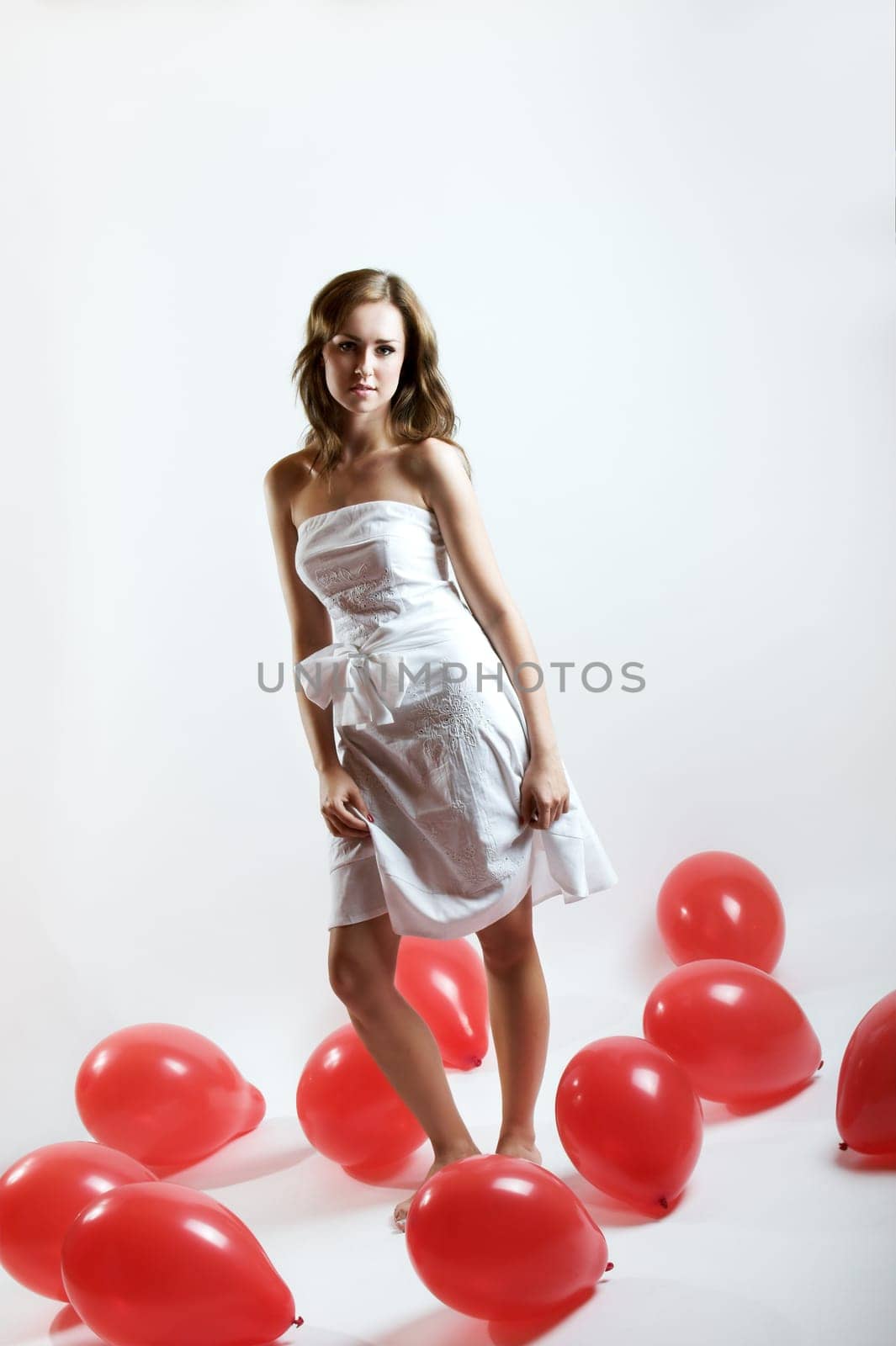 Woman with balloons