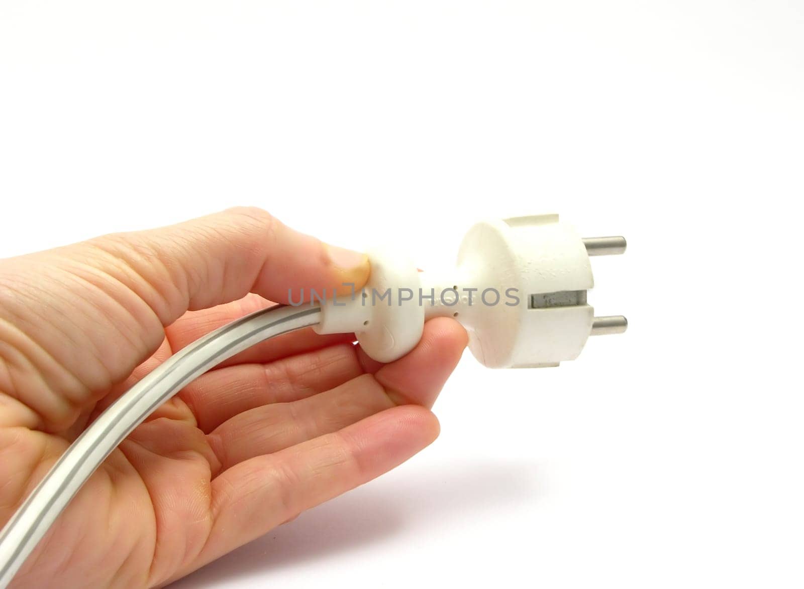 Hand with power plug
